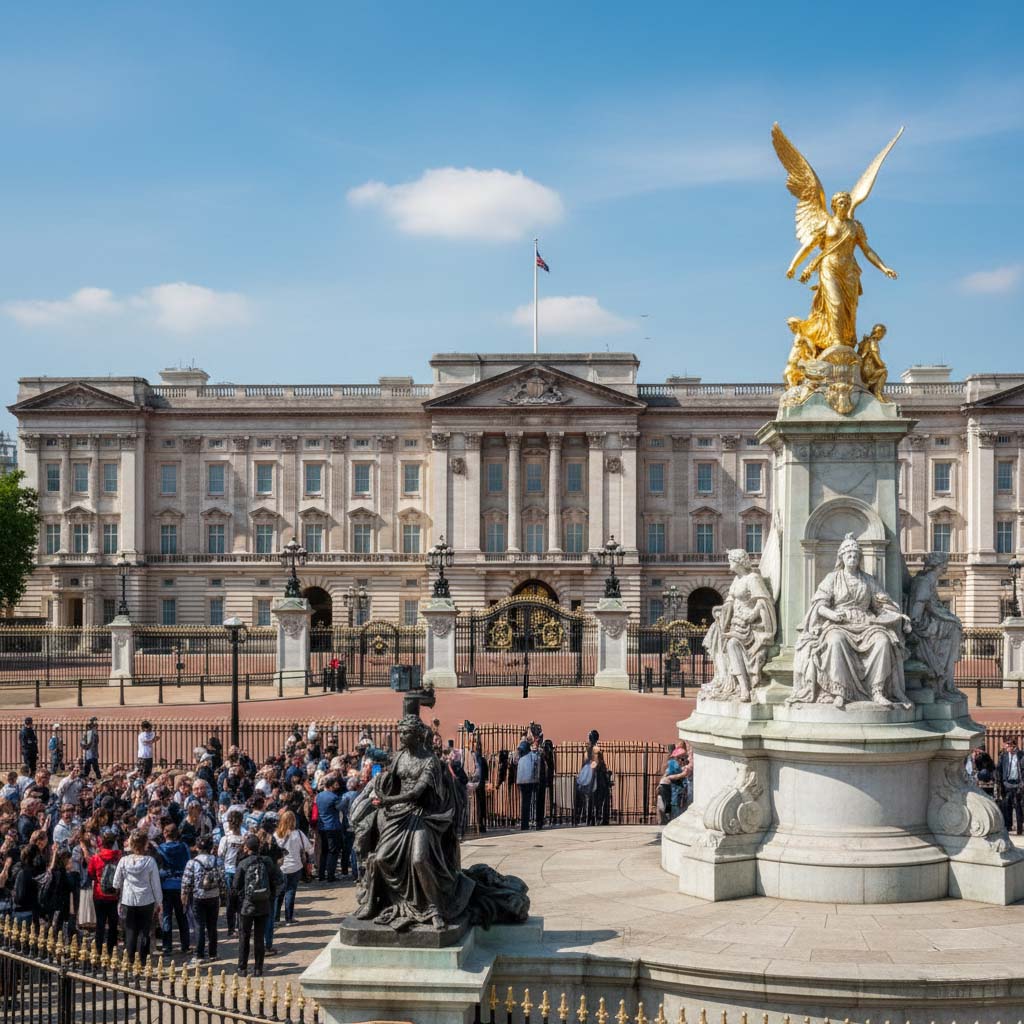 Buckingham Palace and the Victoria Memorial