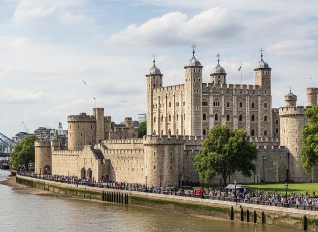 The Tower of London seen from the River Thames
